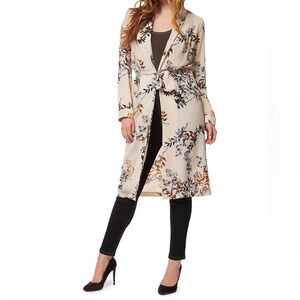 DEX floral belted duster  cardigan lightweight jacket Sz X (One size)